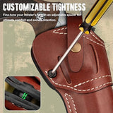 Premium Leather Revolver Holster for Ruger GP100/Speed Six, S&W Model 10 66 686 629 586 Classic 10 19, Taurus 65 66 627, Colt Python 4.0/4.25 & Similar Frame, Adj. Retention, Ambidextrous, Deep Brown