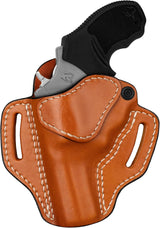 J-Frame 2.5-3 Inch OWB Pancake Leather Holster for Taurus 856 & Ruger SP101 — Brown Left