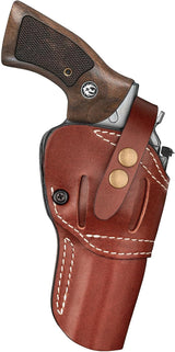 Premium Leather Revolver Holster for Ruger GP100/Speed Six, S&W Model 10 66 686 629 586 Classic 10 19, Taurus 65 66 627, Colt Python 4.0/4.25 & Similar Frame, Adj. Retention, Ambidextrous, Deep Brown