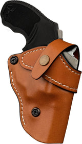 Premium OWB Leather Holster for Most .38 Special & J Frame Revolvers for Taurus 327/380/856/85, S&W 637/442/640/642, Ruger LCR/SP101, Kimber 6S, Rossi Model 68, Fit 2" - 2.25", Brown, Right/Left