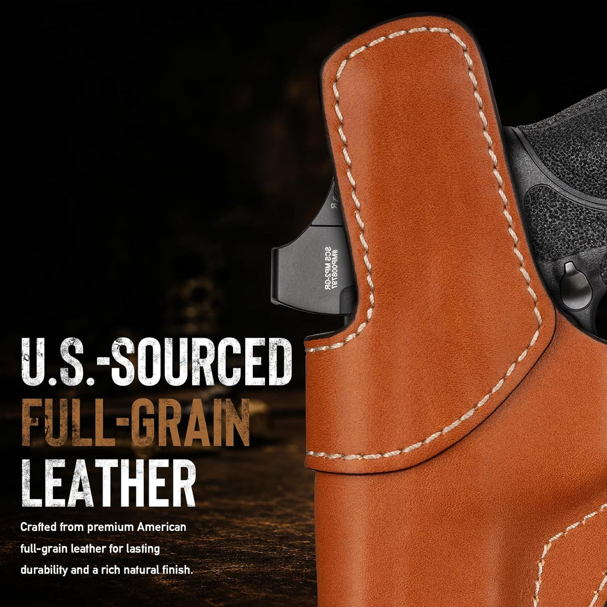 Leather IWB Holster for S&W M&P9/M&P40 M2.0 4"/4.25", Optic Ready