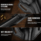 J-Frame 2.5-3 Inch OWB Pancake Leather Holster for Taurus 856 & Ruger SP101 — Black Right