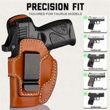 IWB Leather Holster for Taurus G3C/G2C/G2S — Classic Brown Left