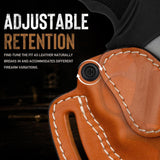 J-Frame 2.5-3 Inch OWB Pancake Leather Holster for Taurus 856 & Ruger SP101 — Brown Right