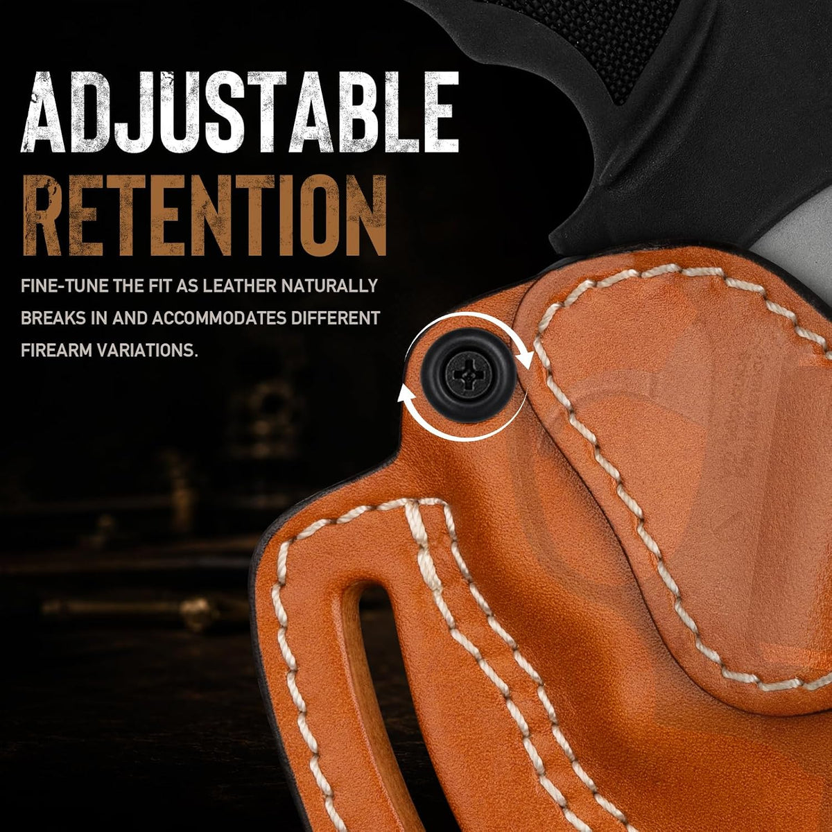 J-Frame 2.5-3 Inch OWB Pancake Leather Holster for Taurus 856 & Ruger SP101 — Brown Right